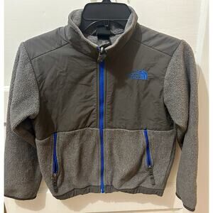 The North Face Boys Fleece Jacket Gray Blue Zip Polartec Size S 7/8